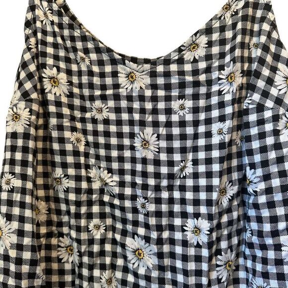 Torrid Stretch Challis Plaid Daisy Print Ava Cami Tank Top Black Size 00 M/L - Picture 2 of 6